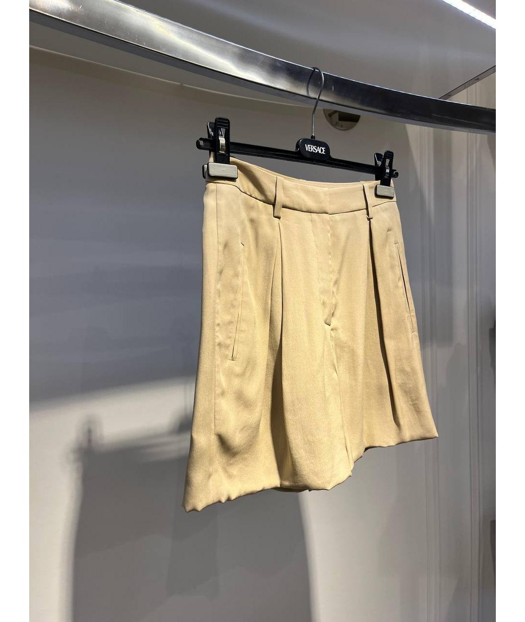 VERSACE Бежевые шелковые шорты, фото 2