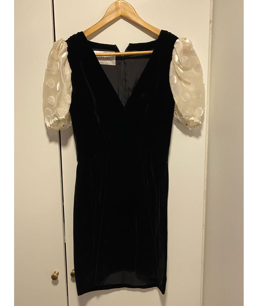 VALENTINO Черное бархатное коктейльное платье, фото 5