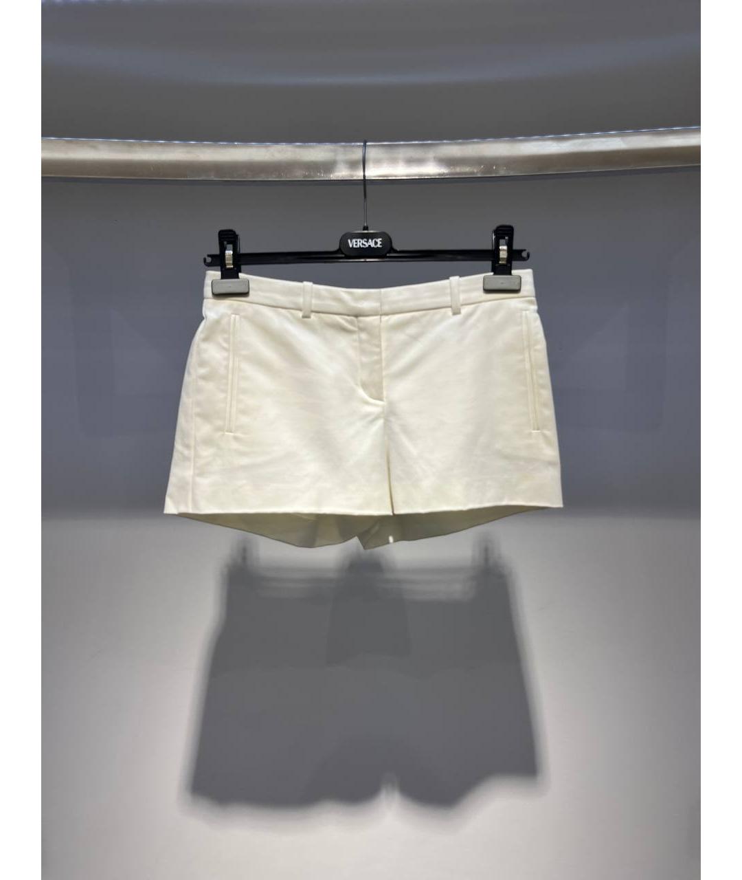 VERSACE Белые хлопковые шорты, фото 4