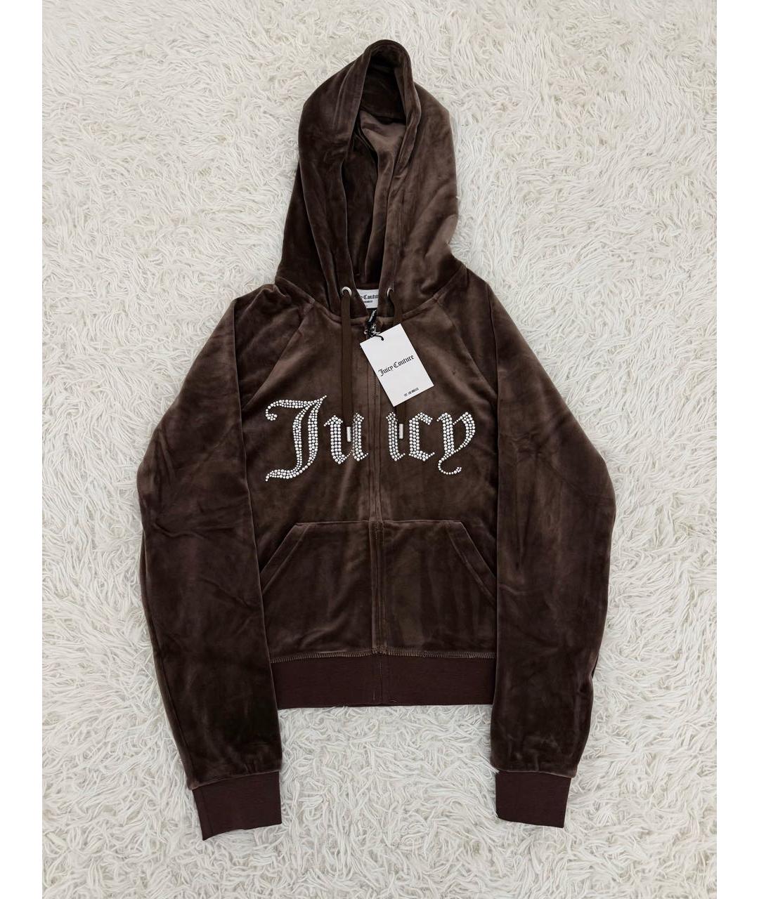 JUICY COUTURE Коричневый велюровый спортивные костюмы, фото 3