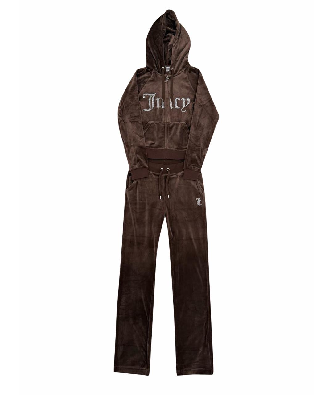 JUICY COUTURE Коричневый велюровый спортивные костюмы, фото 1