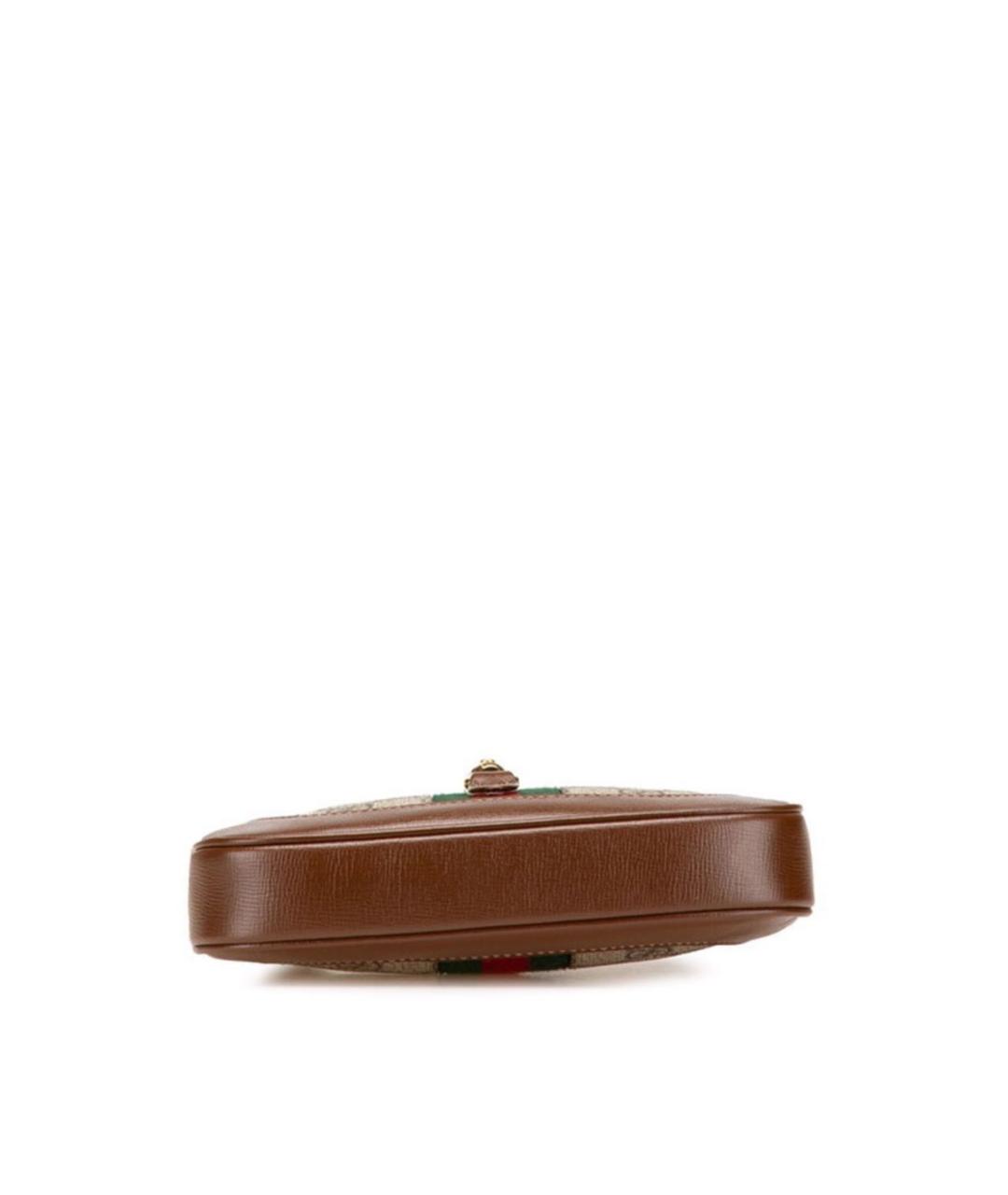 GUCCI Коричневая кожаная сумка через плечо, фото 4