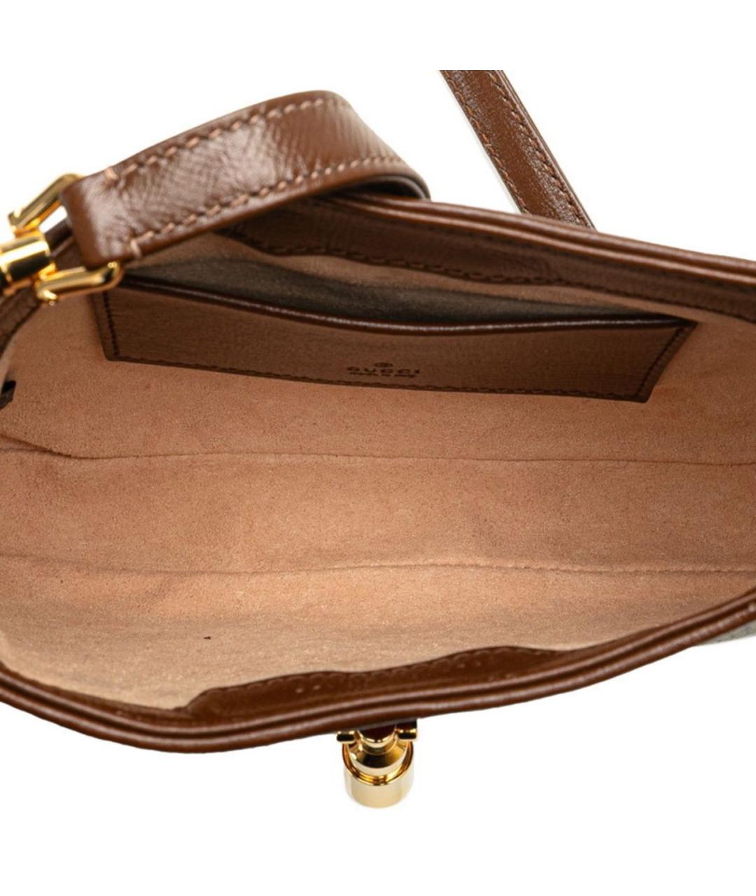GUCCI Коричневая кожаная сумка через плечо, фото 6