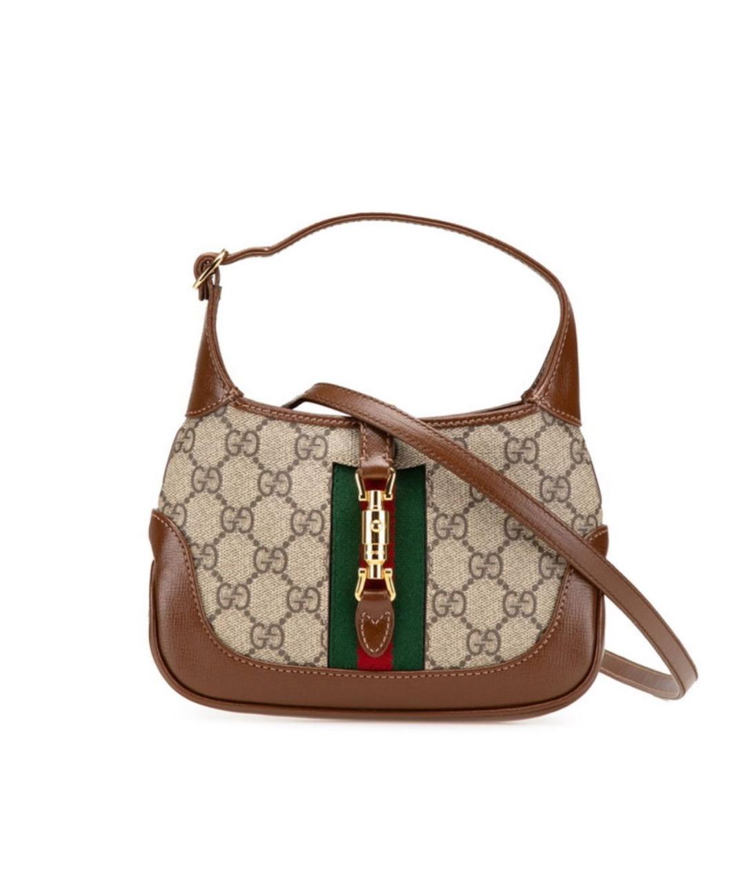 GUCCI Коричневая кожаная сумка через плечо, фото 7