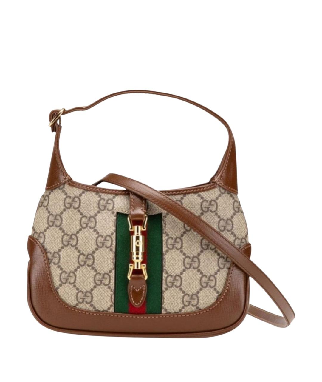 GUCCI Коричневая кожаная сумка через плечо, фото 1