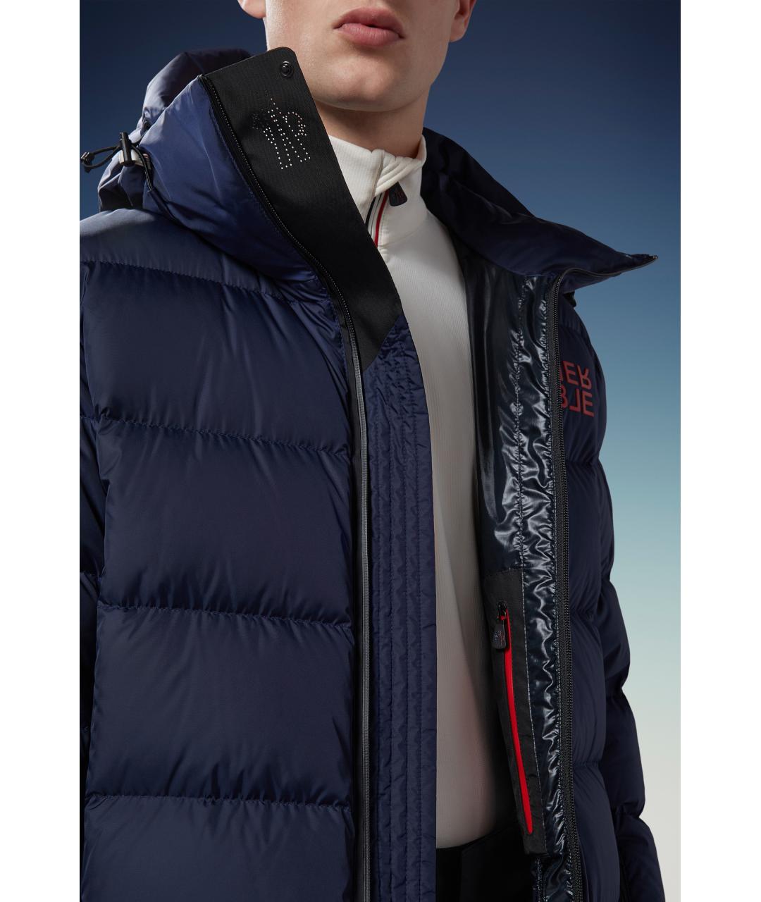 MONCLER GRENOBLE Темно-синий полиамидовый пуховик, фото 6