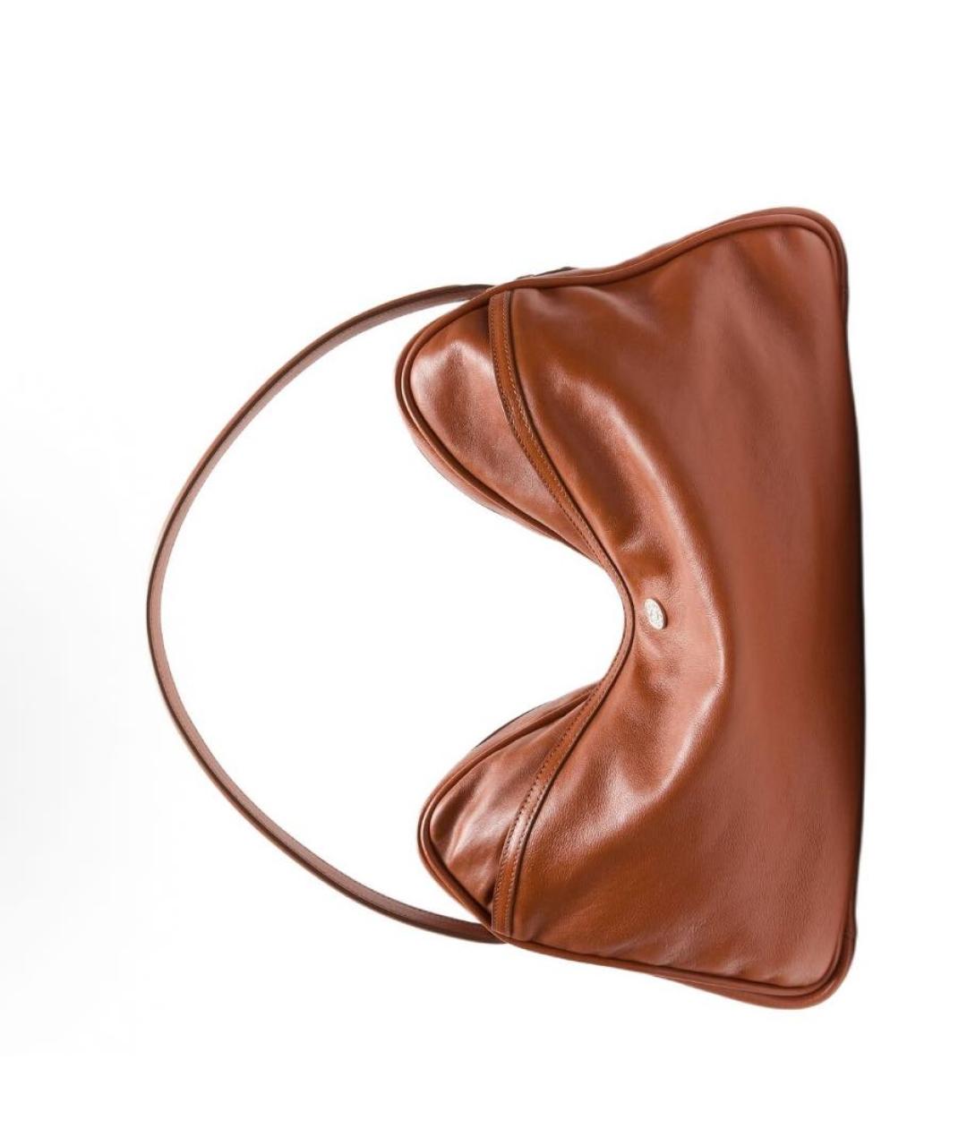 ACNE STUDIOS Коричневая кожаная сумка с короткими ручками, фото 3