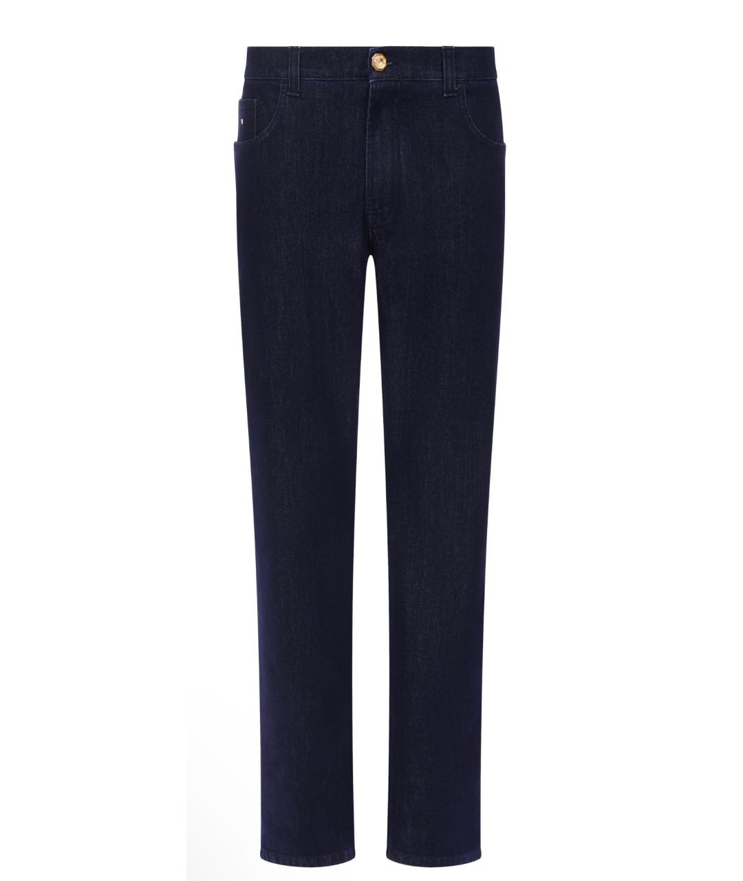 BILLIONAIRE Темно-синие хлопко-эластановые прямые джинсы, фото 9