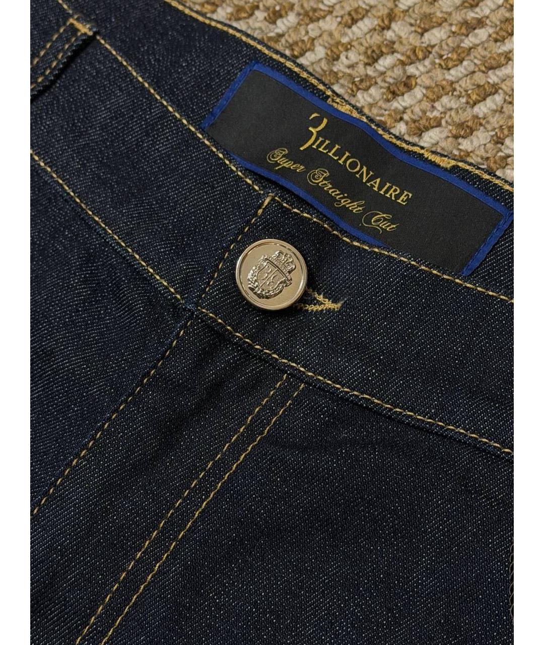 BILLIONAIRE Темно-синие хлопко-эластановые прямые джинсы, фото 6