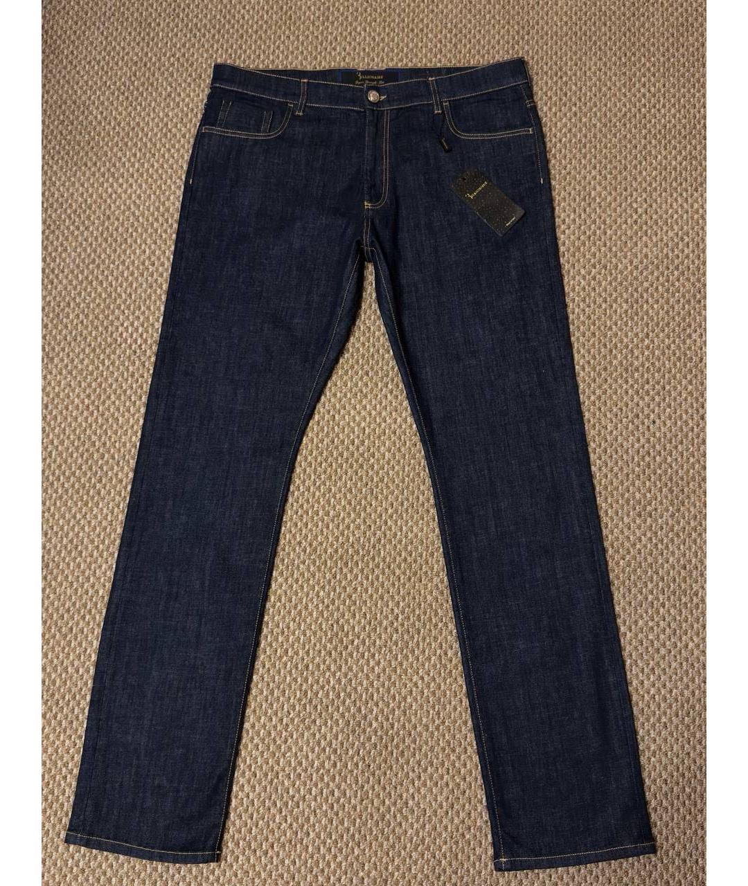 BILLIONAIRE Темно-синие хлопко-эластановые прямые джинсы, фото 3