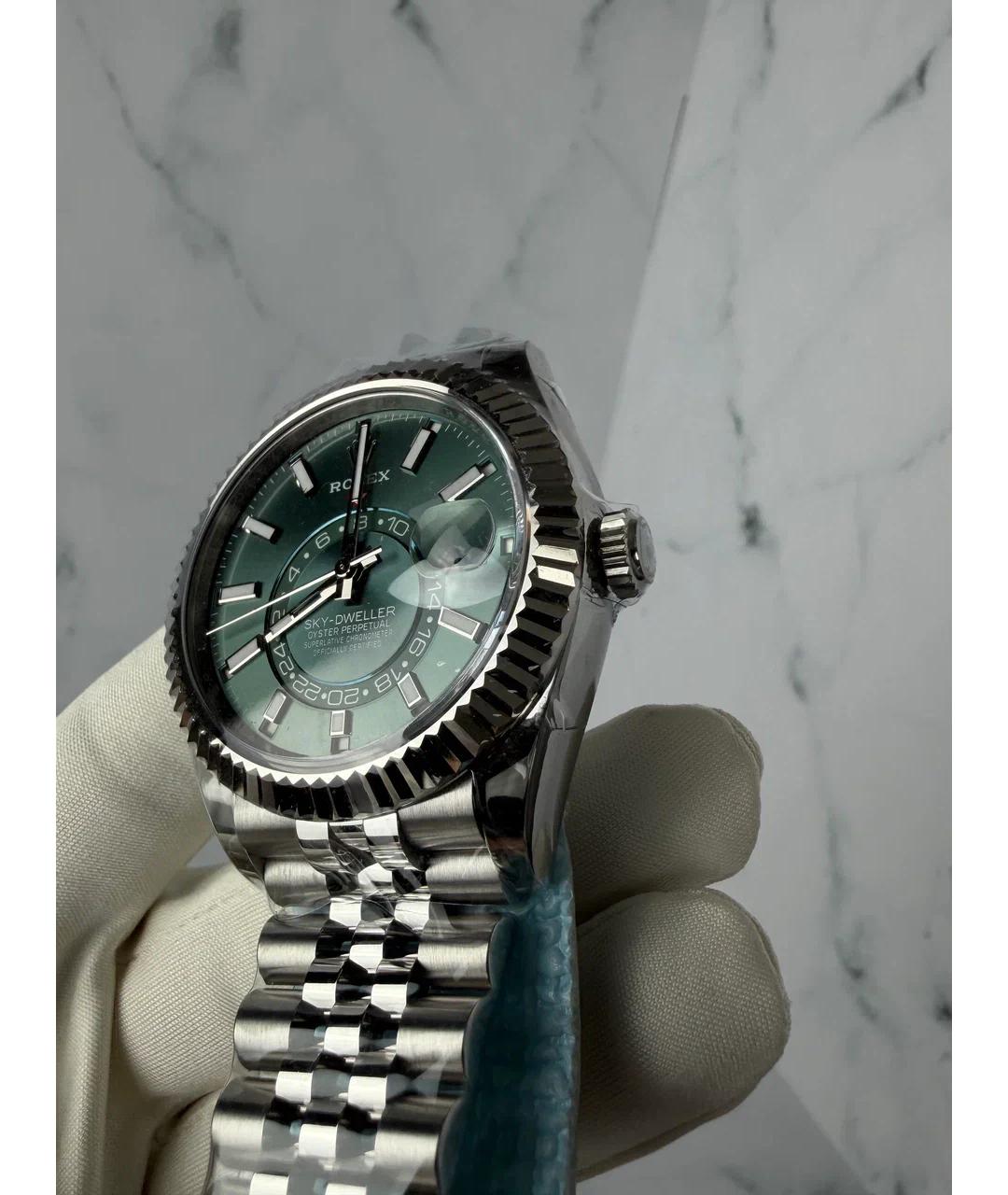 ROLEX Зеленые часы из белого золота, фото 3