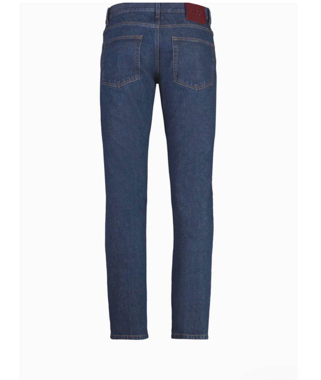 GUCCI Темно-синие хлопковые прямые джинсы, фото 2