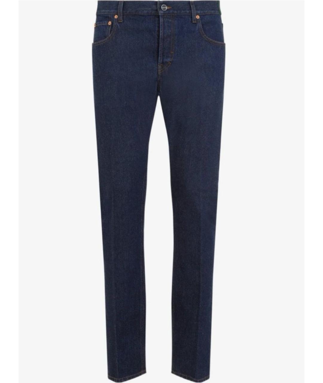 GUCCI Темно-синие хлопковые прямые джинсы, фото 8