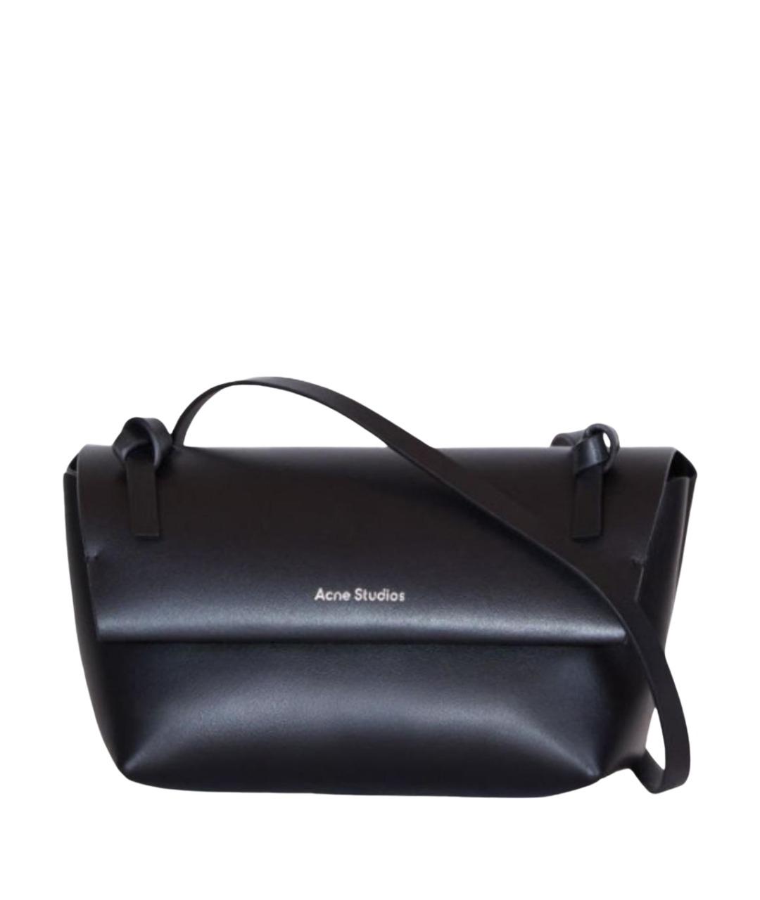 ACNE STUDIOS Черная кожаная сумка через плечо, фото 10