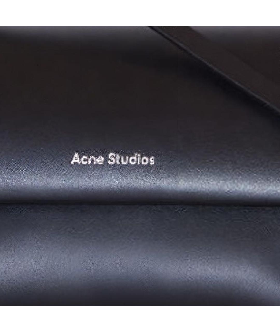 ACNE STUDIOS Черная кожаная сумка через плечо, фото 4