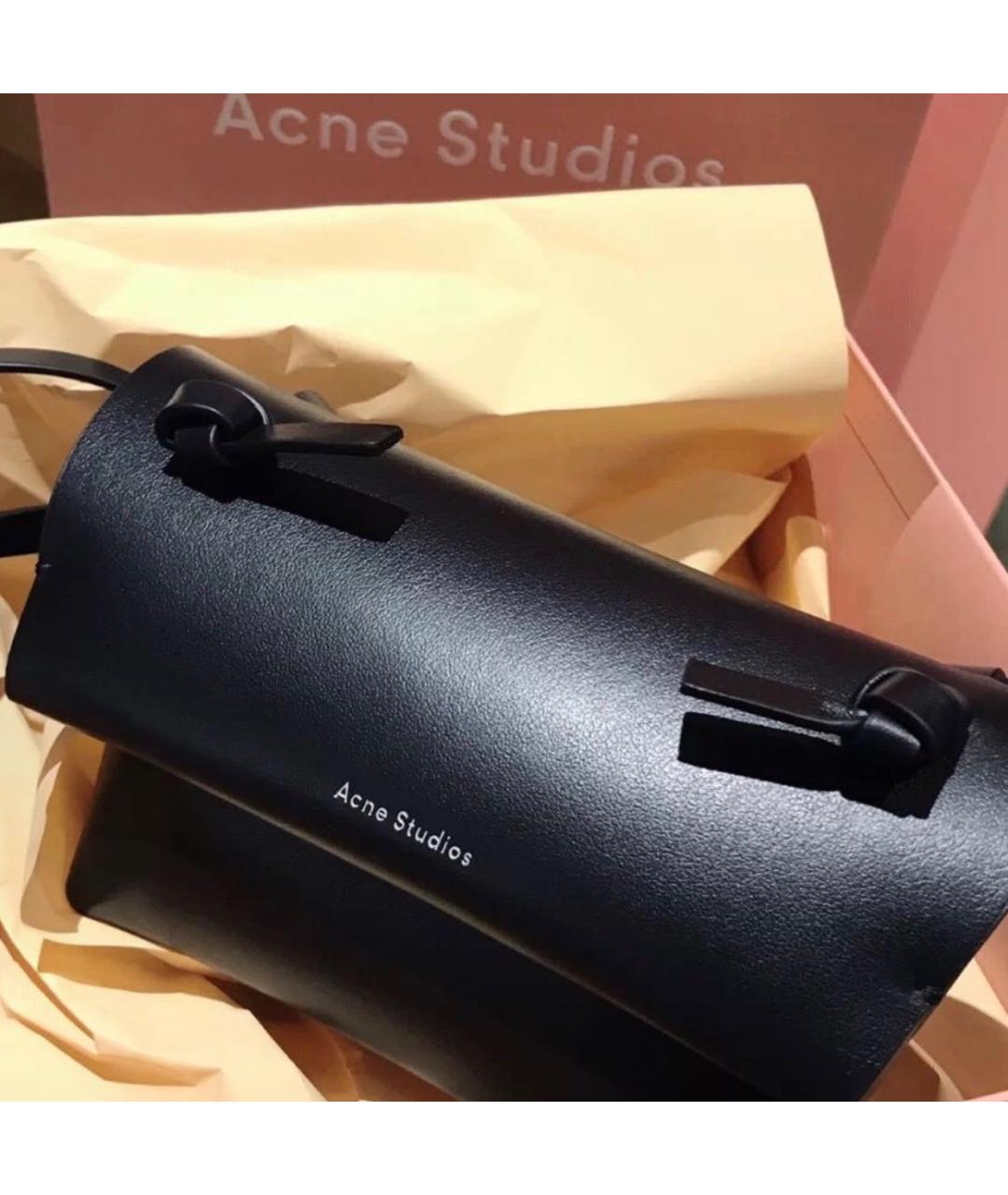 ACNE STUDIOS Черная кожаная сумка через плечо, фото 6