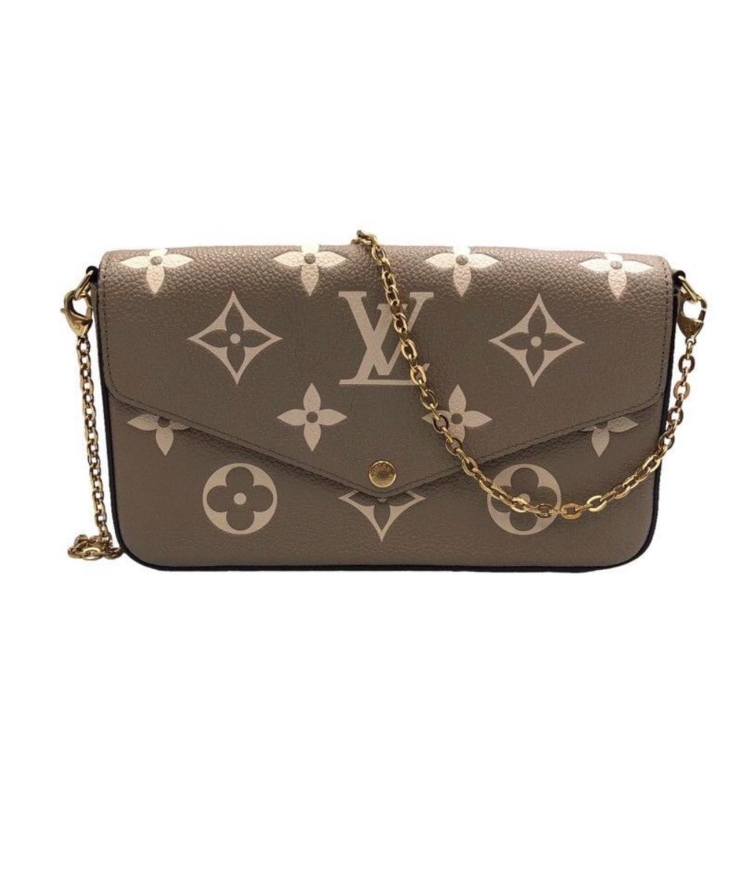 LOUIS VUITTON Бежевая кожаная сумка через плечо, фото 9