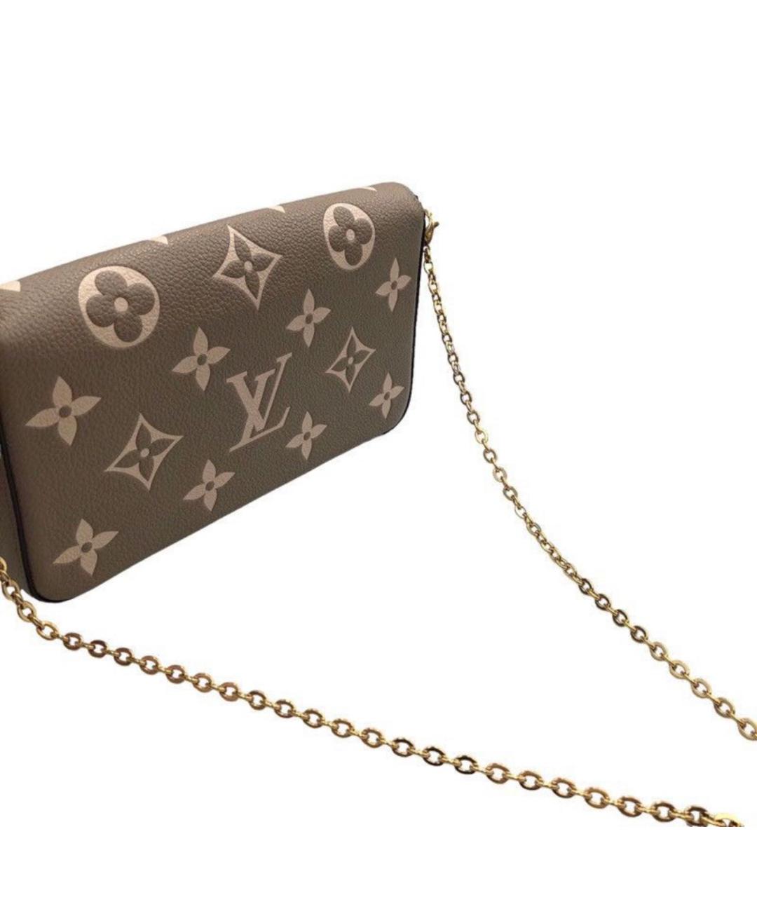 LOUIS VUITTON Бежевая кожаная сумка через плечо, фото 2