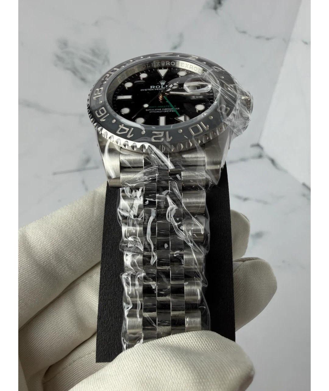 ROLEX Черные металлические часы, фото 5
