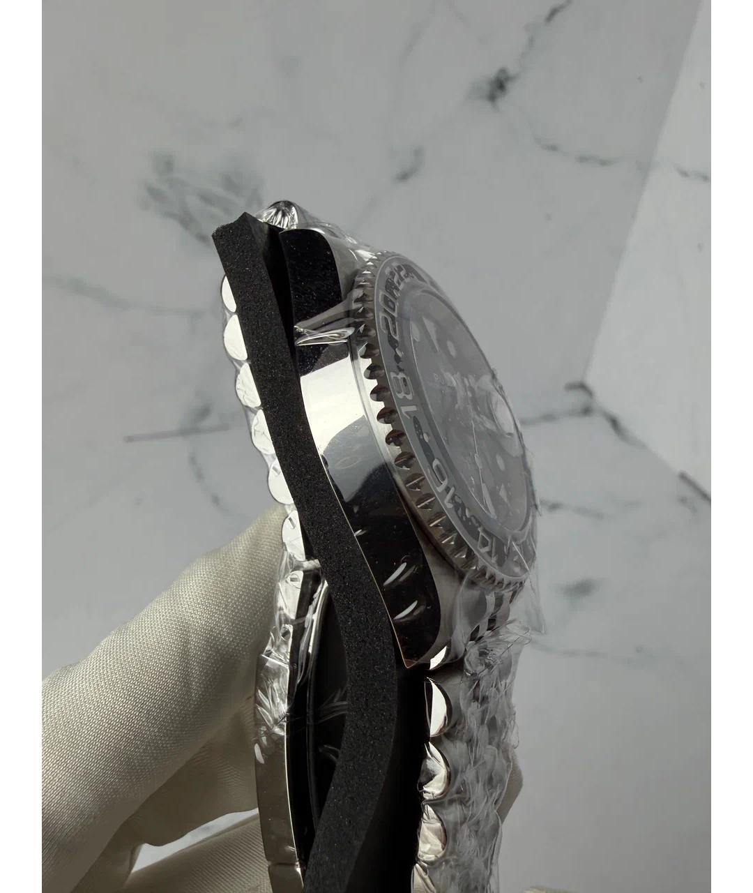 ROLEX Черные металлические часы, фото 4