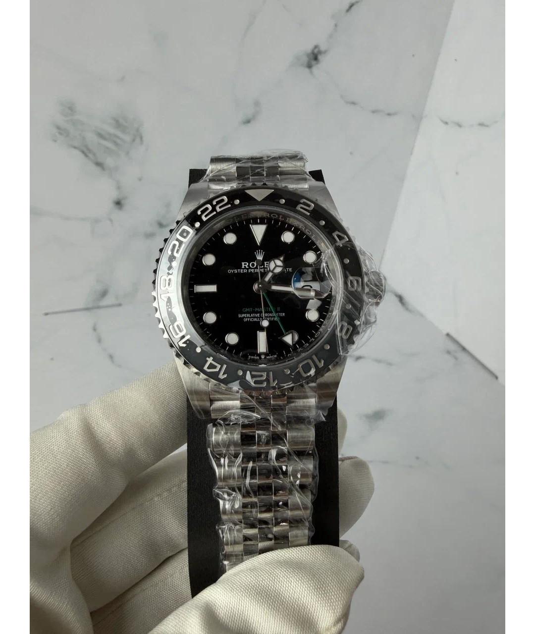 ROLEX Черные металлические часы, фото 2