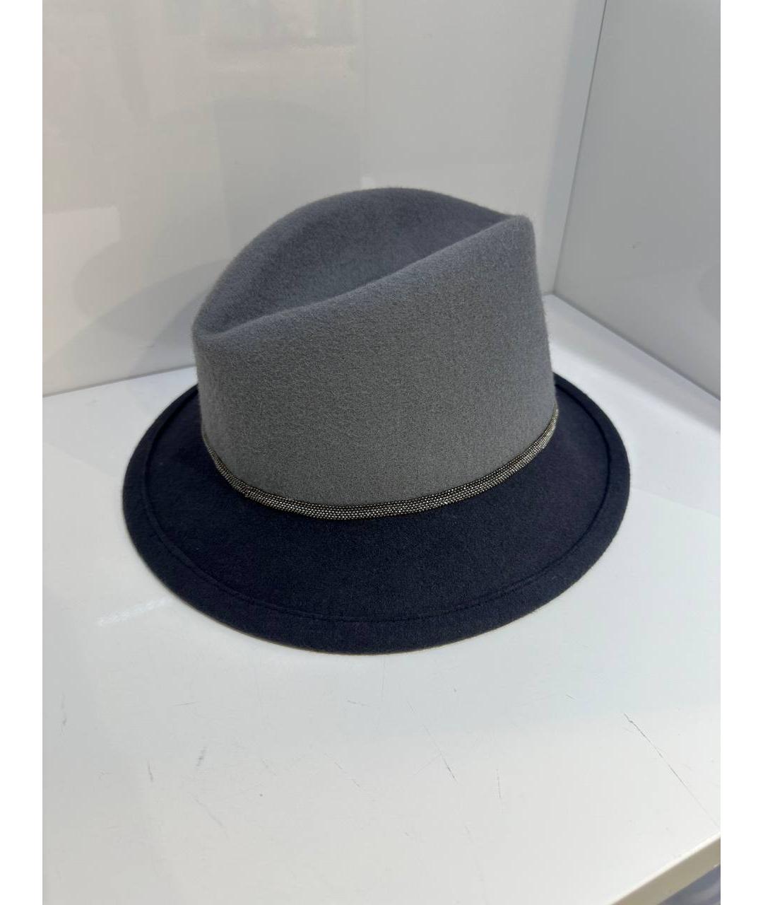 FABIANA FILIPPI Серая шерстяная шляпа, фото 3