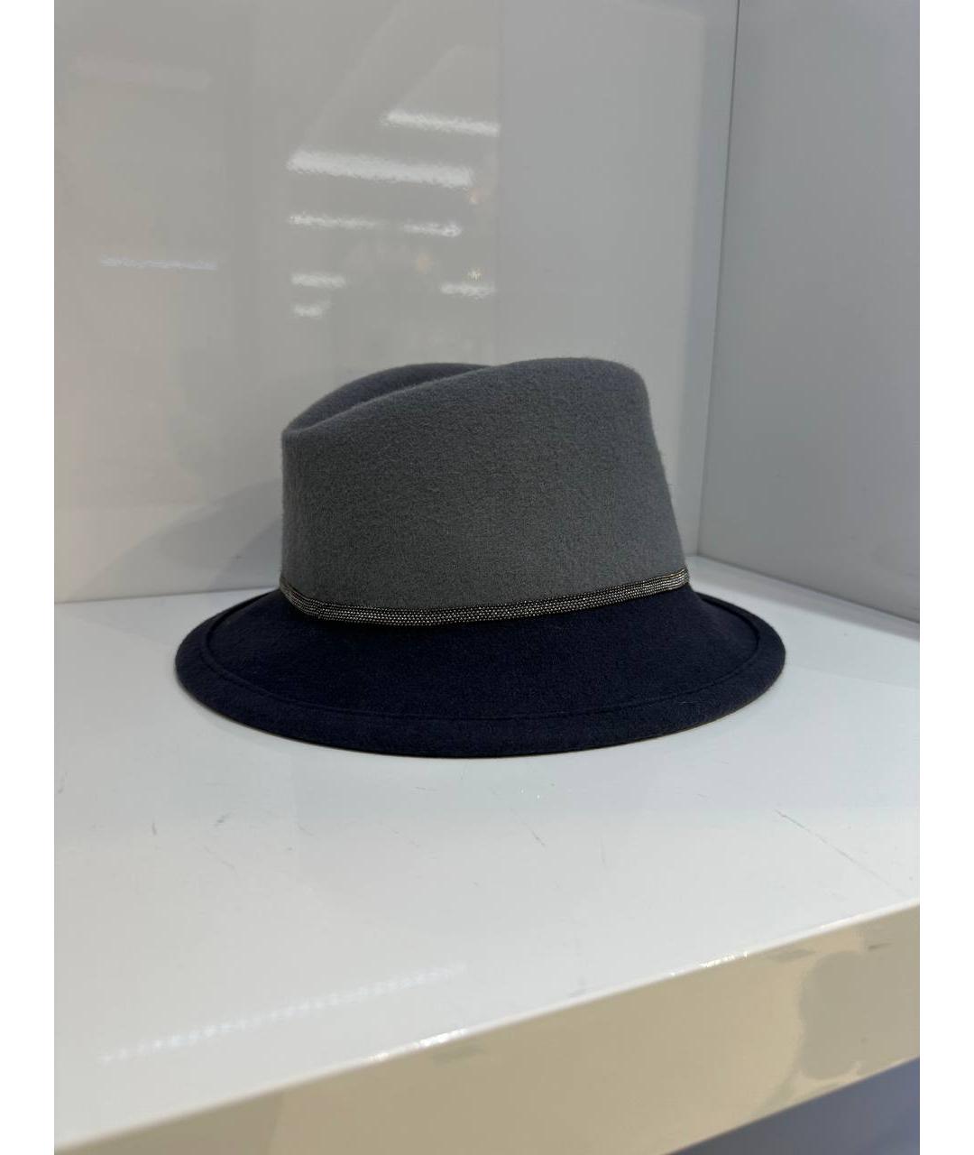 FABIANA FILIPPI Серая шерстяная шляпа, фото 2