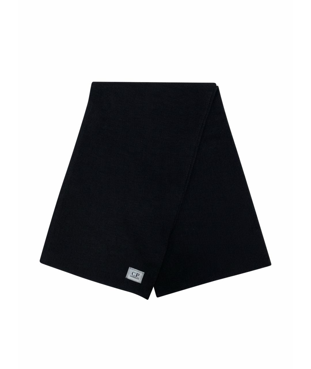 CP COMPANY Черный шерстяной шарф, фото 1