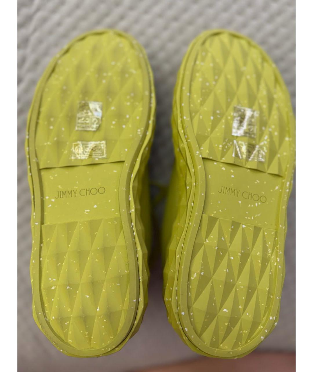 JIMMY CHOO Желтые текстильные кроссовки, фото 6
