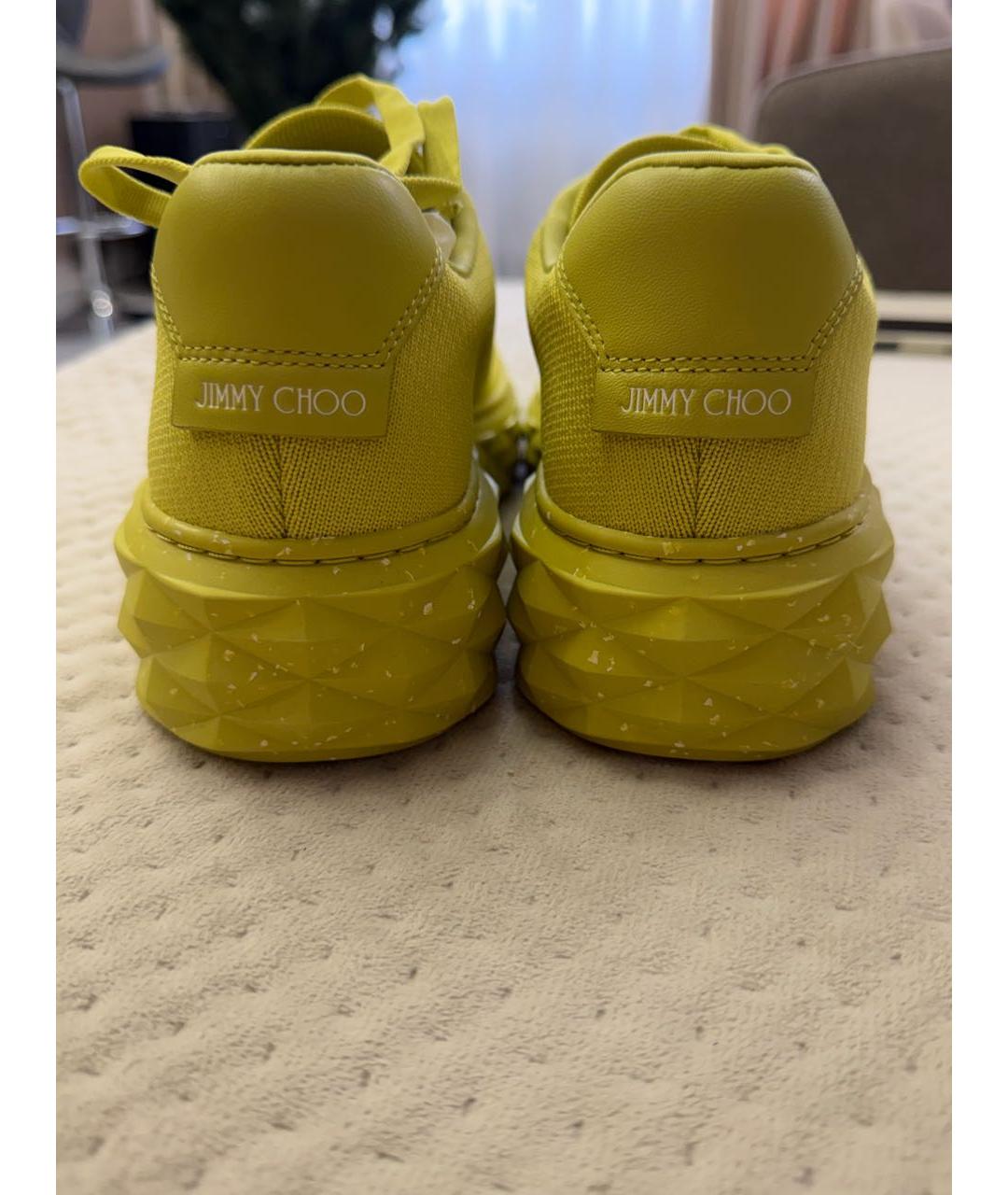 JIMMY CHOO Желтые текстильные кроссовки, фото 5