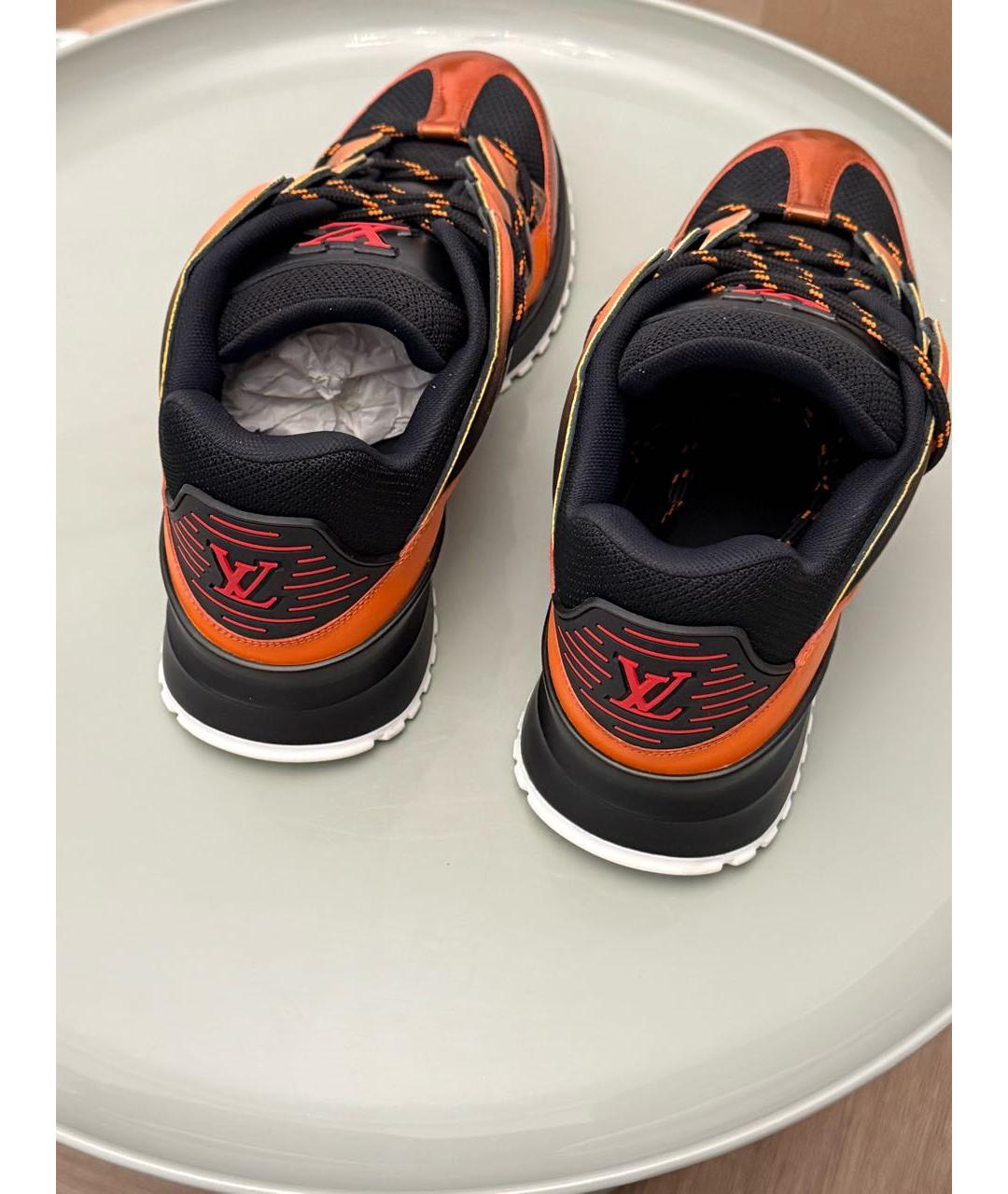 LOUIS VUITTON Оранжевое кожаные низкие кроссовки / кеды, фото 6