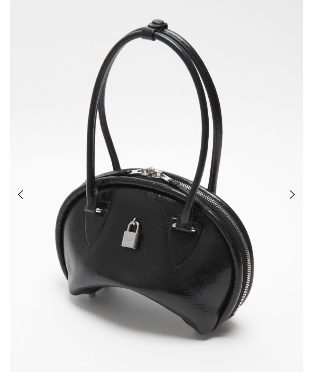 ACNE STUDIOS Черная кожаная сумка с короткими ручками, фото 2