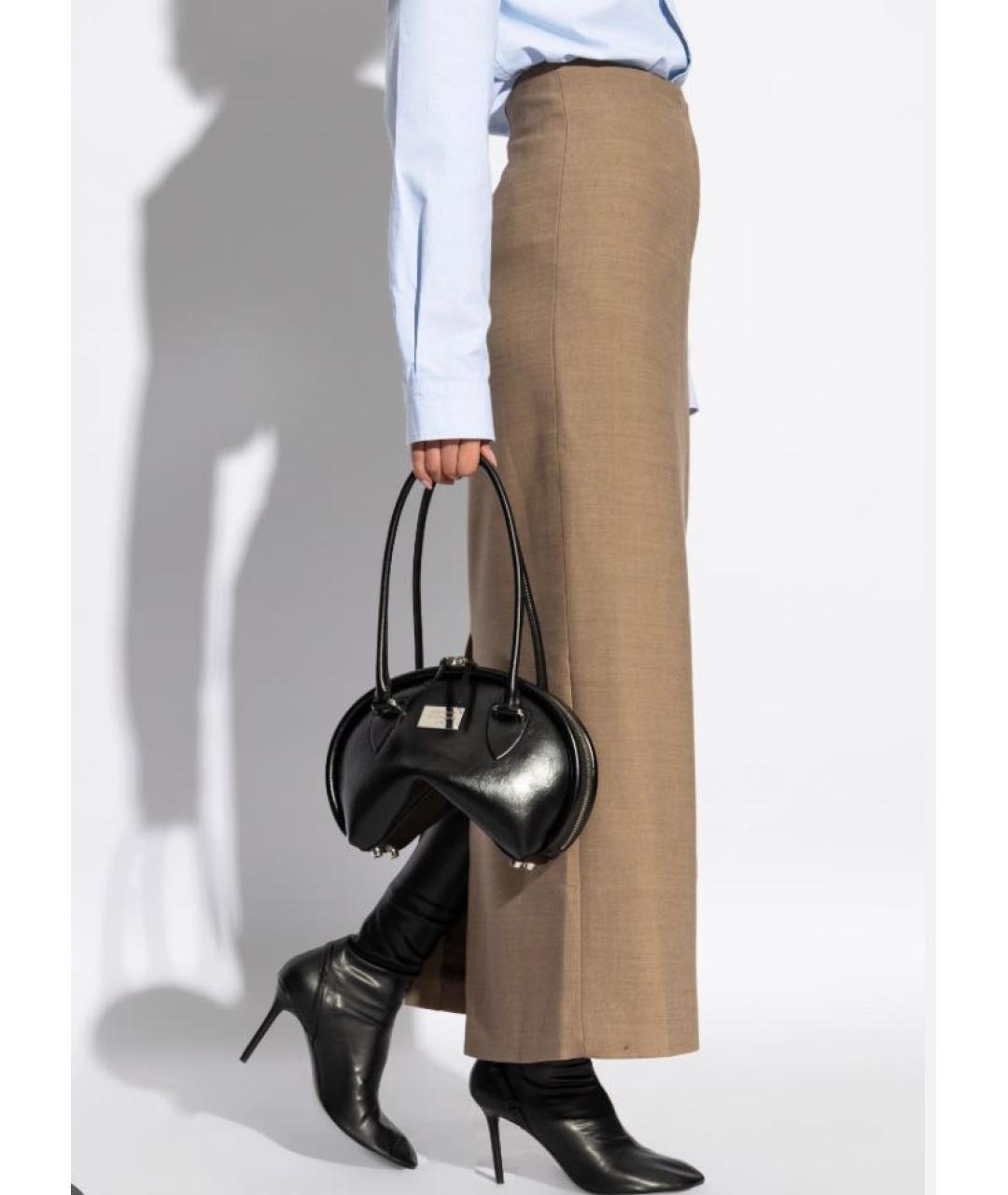 ACNE STUDIOS Черная кожаная сумка с короткими ручками, фото 6