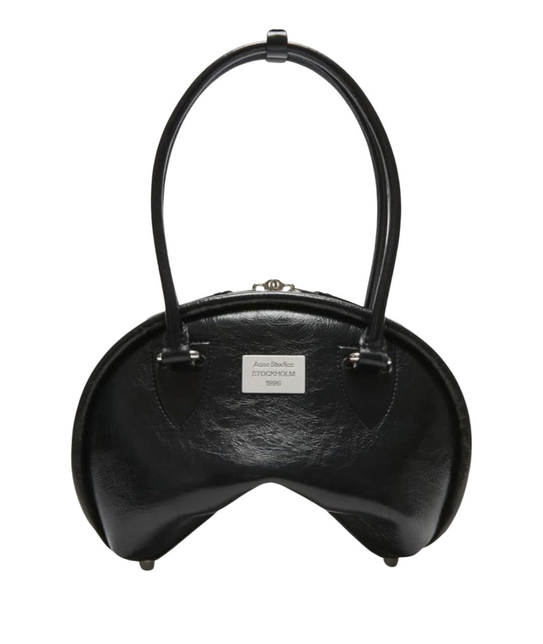 ACNE STUDIOS Черная кожаная сумка с короткими ручками, фото 1