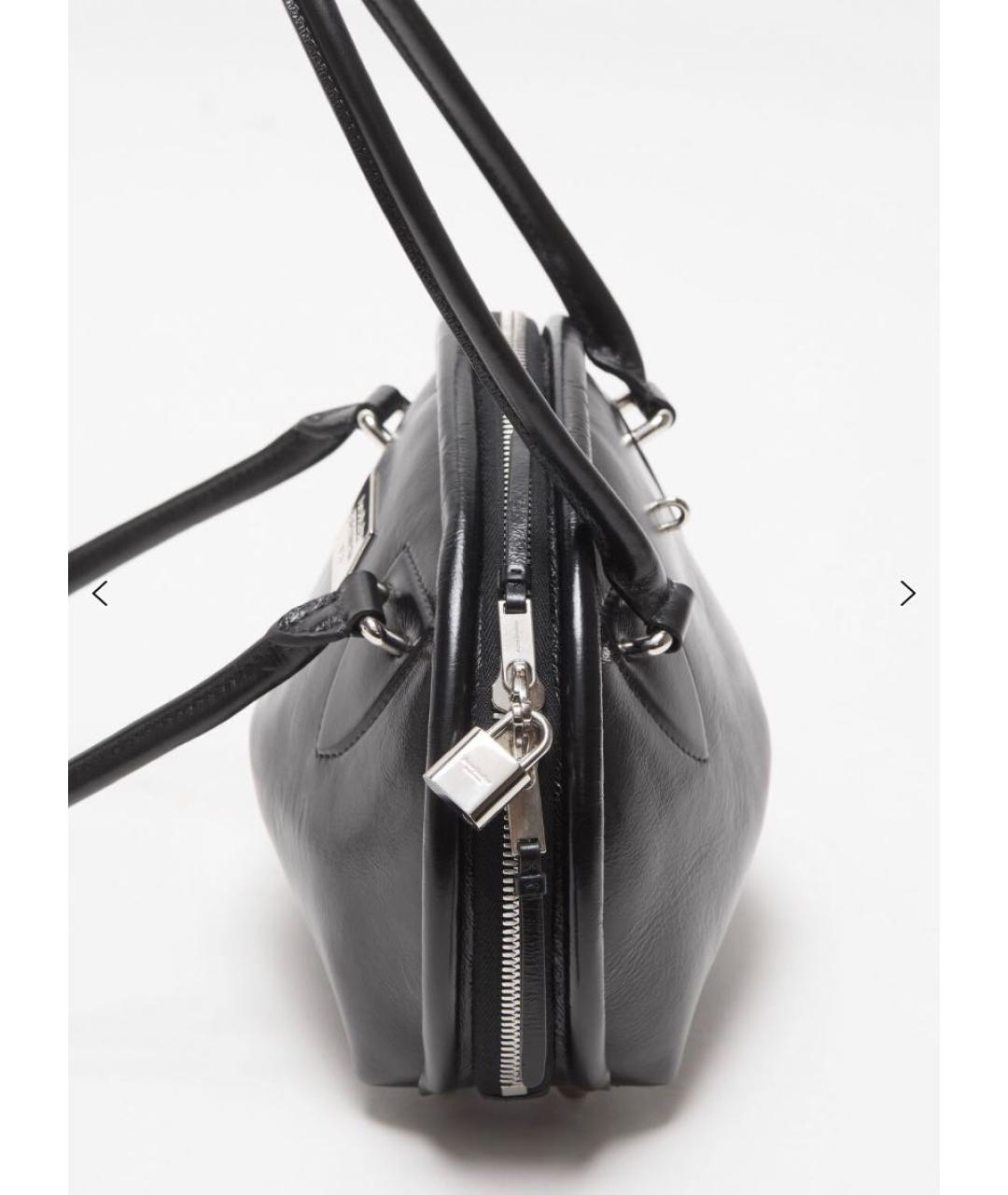 ACNE STUDIOS Черная кожаная сумка с короткими ручками, фото 4