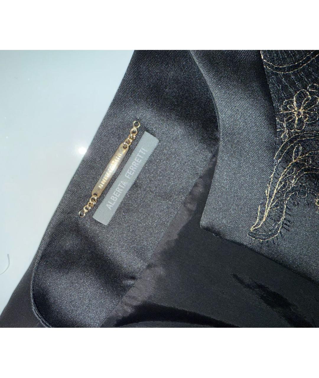 ALBERTA FERRETTI Золотое шелковое коктейльное платье, фото 6