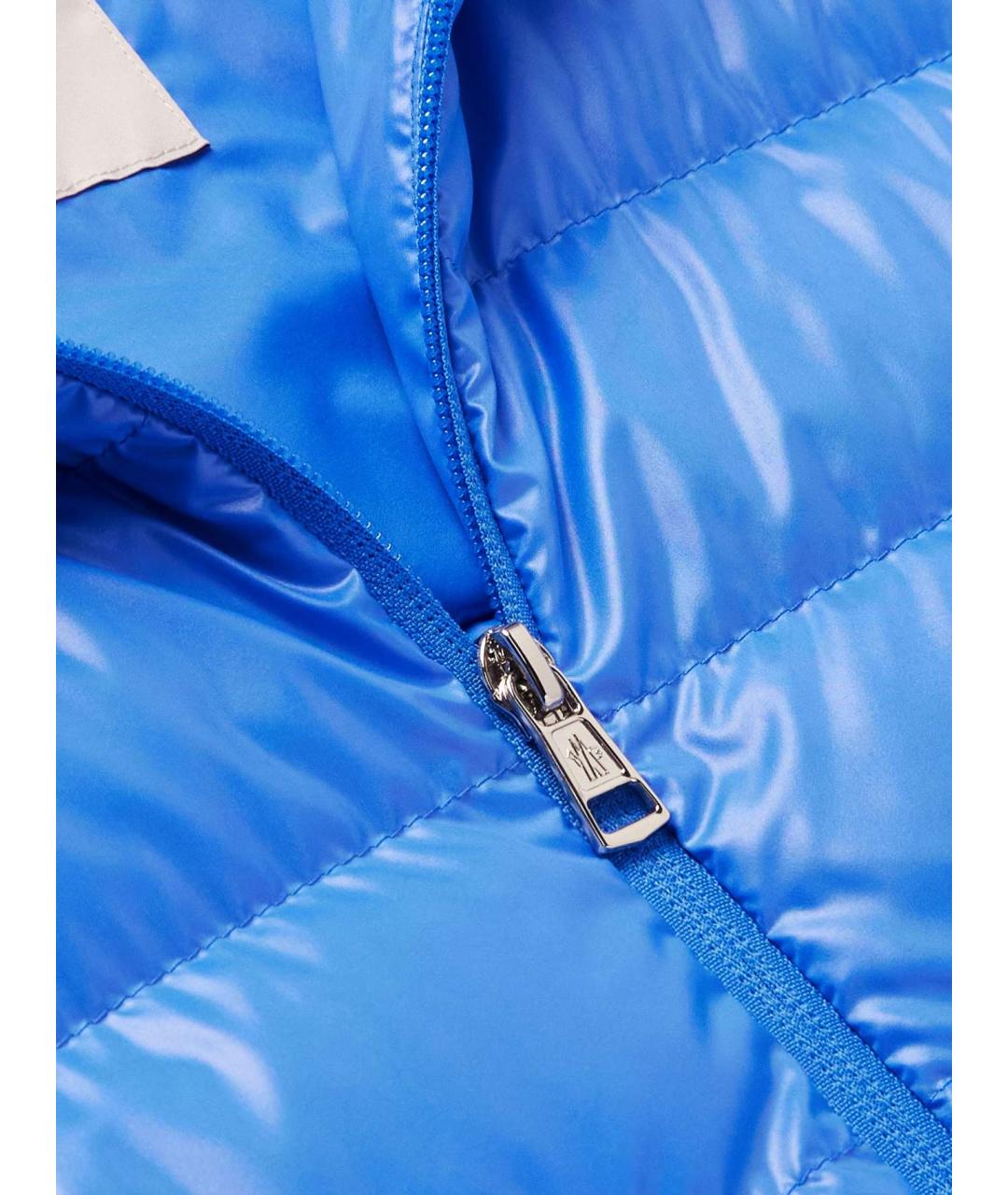 MONCLER Голубой полиэстеровый пуховик, фото 5