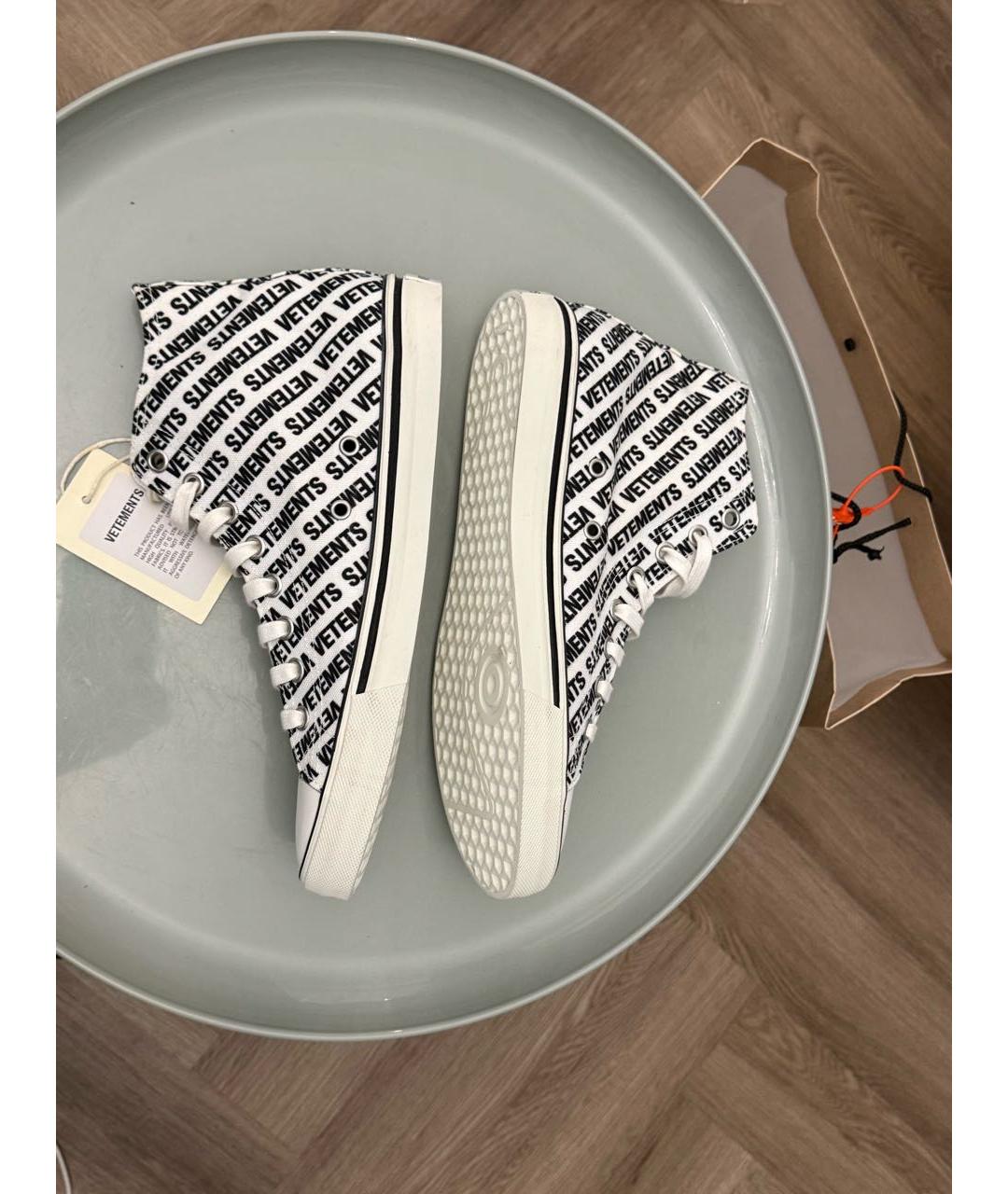 VETEMENTS Белые текстильные высокие кроссовки / кеды, фото 4