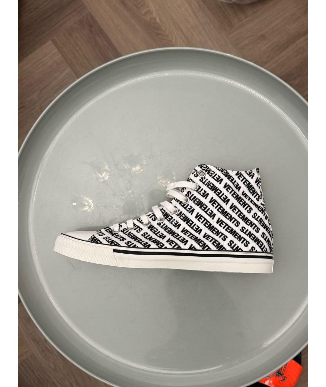 VETEMENTS Белые текстильные высокие кроссовки / кеды, фото 9