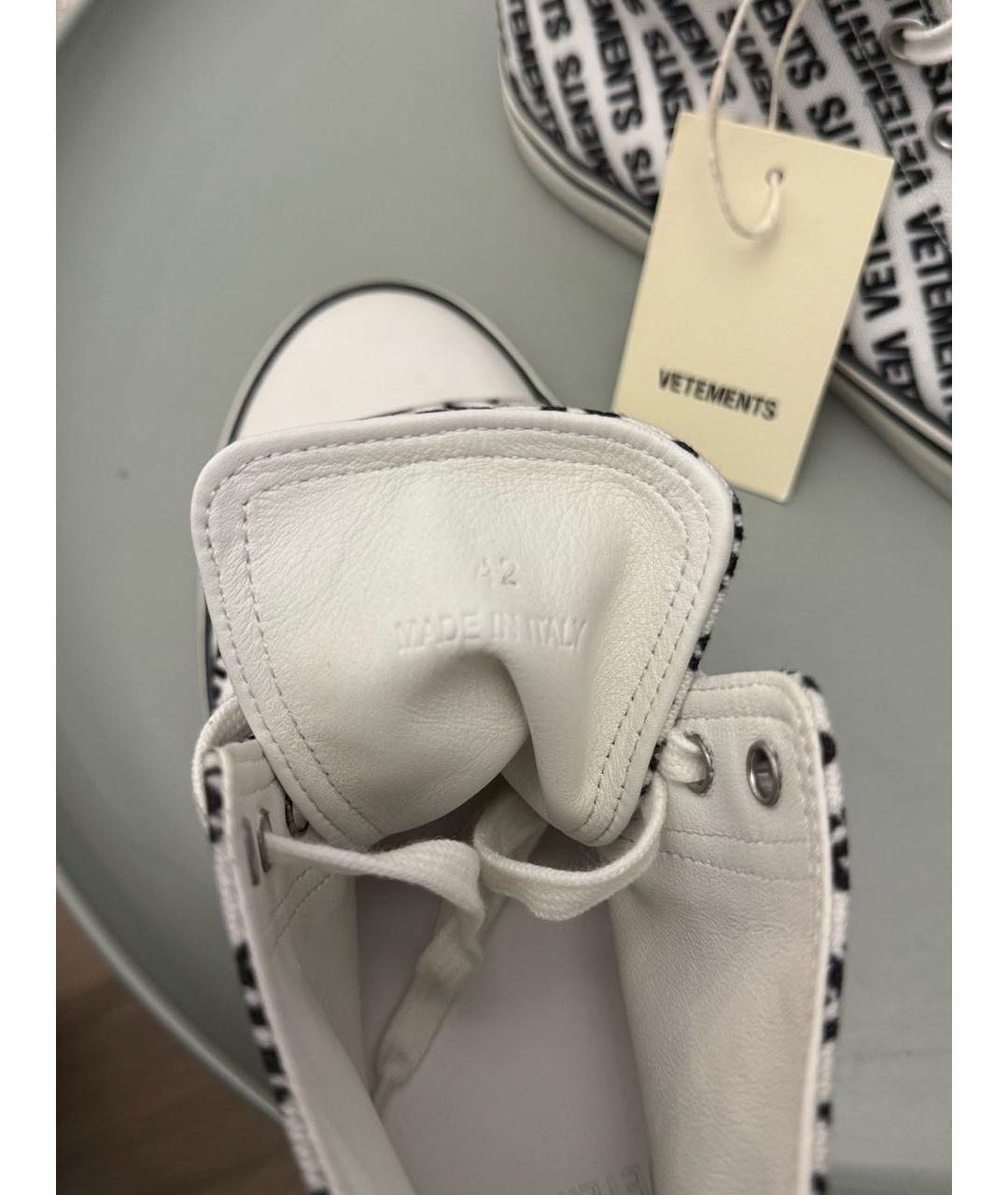 VETEMENTS Белые текстильные высокие кроссовки / кеды, фото 5