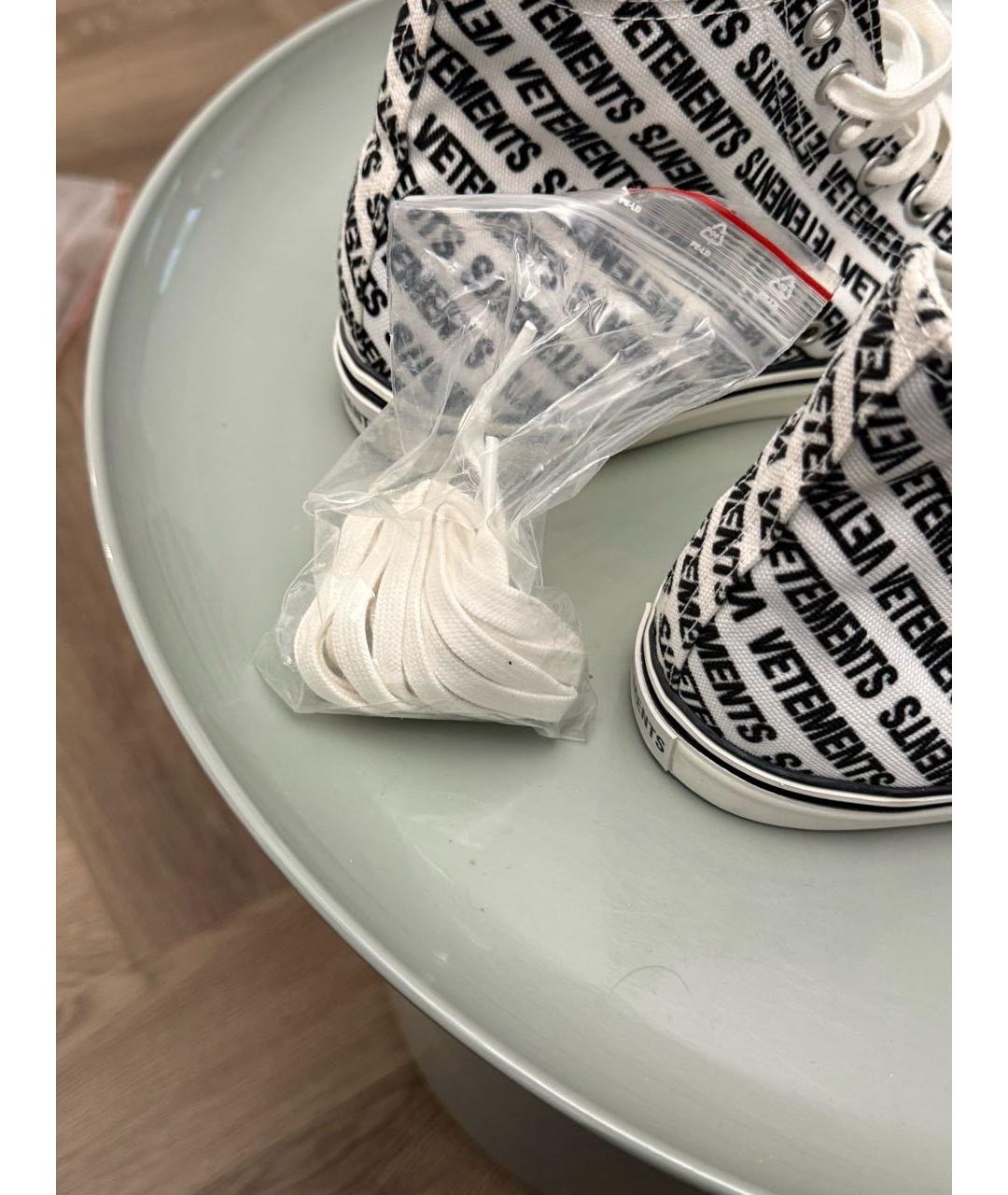 VETEMENTS Белые текстильные высокие кроссовки / кеды, фото 7
