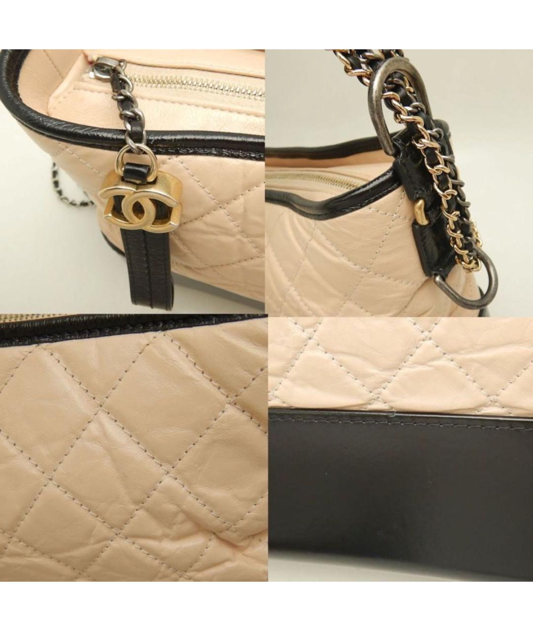 CHANEL Бежевая кожаная сумка через плечо, фото 6
