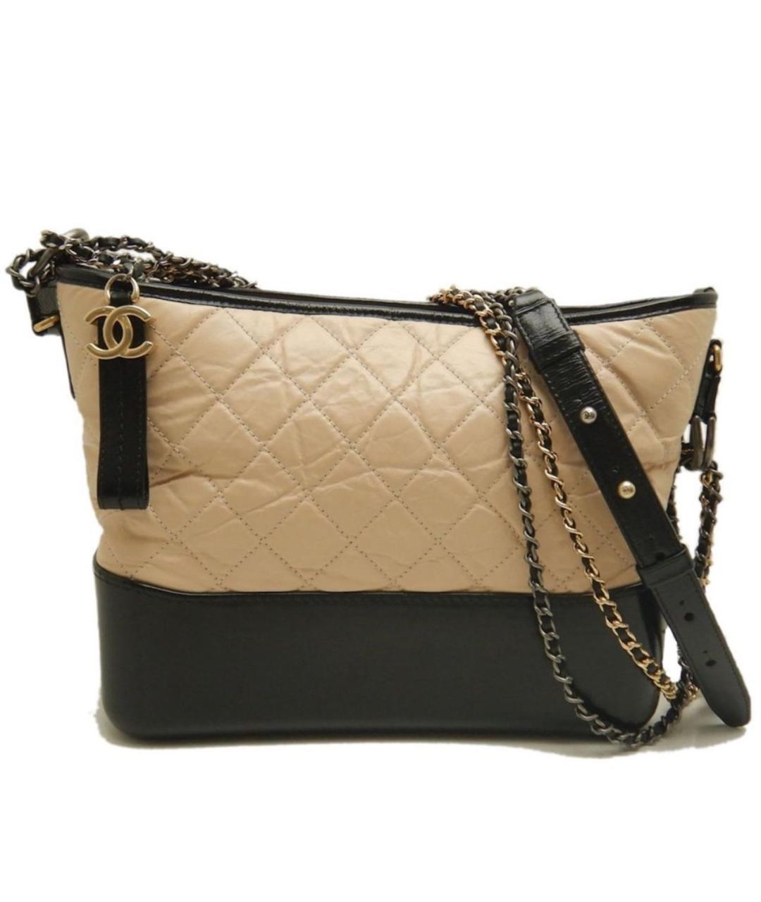 CHANEL Бежевая кожаная сумка через плечо, фото 9