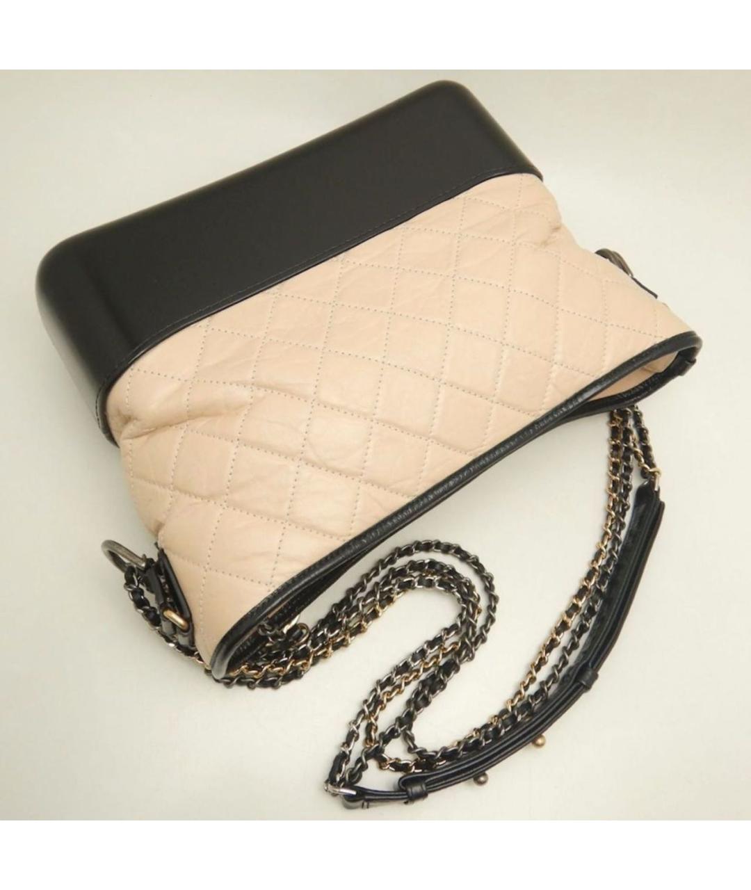 CHANEL Бежевая кожаная сумка через плечо, фото 3