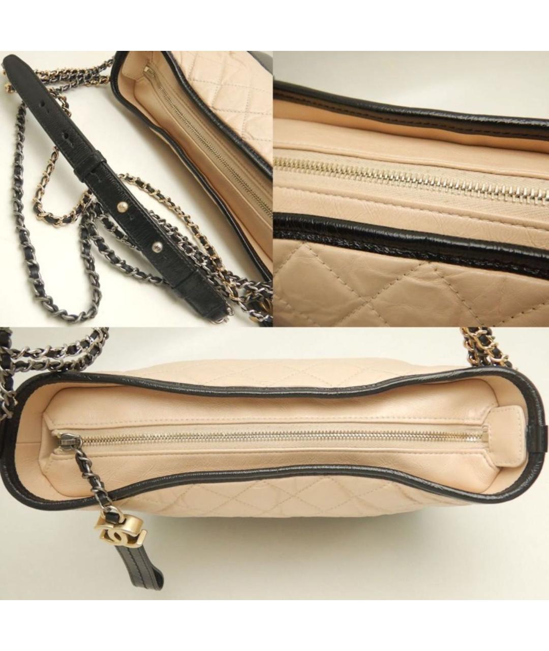CHANEL Бежевая кожаная сумка через плечо, фото 5