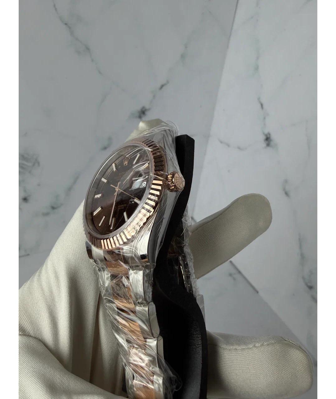 ROLEX Коричневые часы из розового золота, фото 3