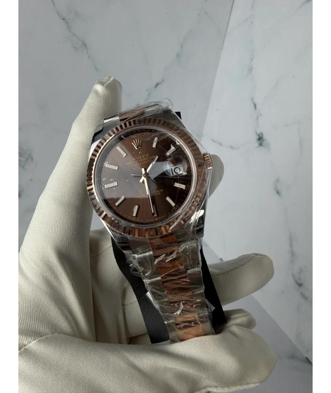 ROLEX Коричневые часы из розового золота, фото 2