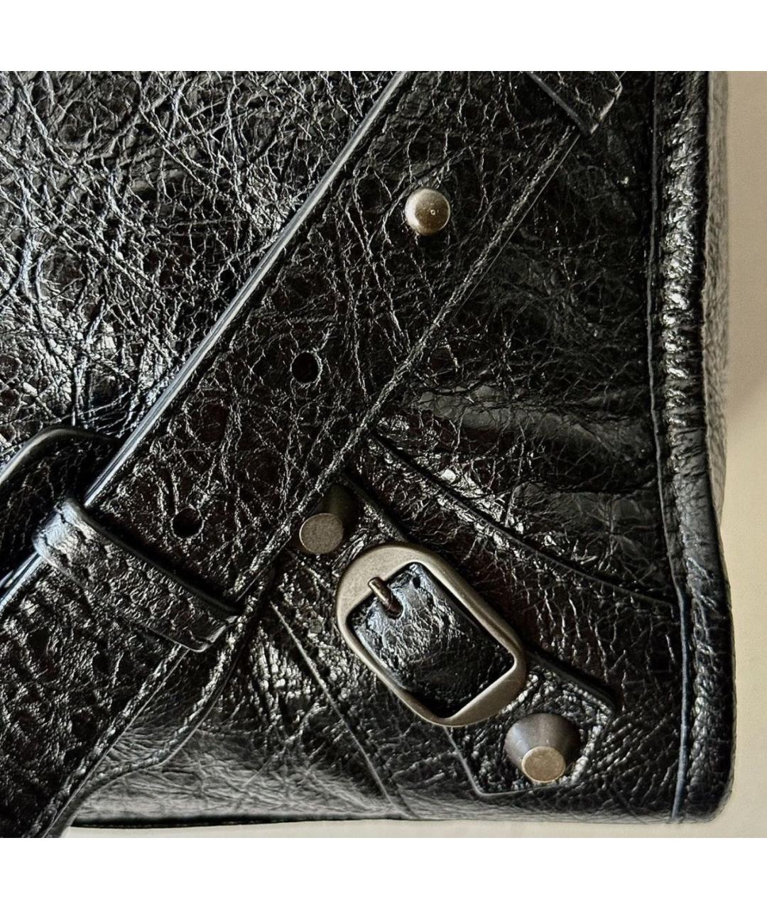 BALENCIAGA Черная кожаная сумка тоут, фото 6