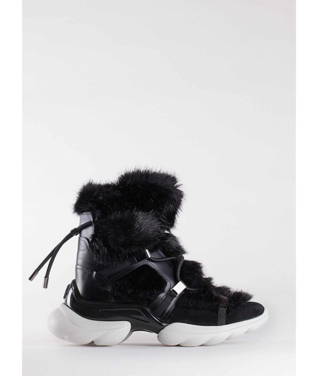 MONCLER Черные кожаные ботинки, фото 5