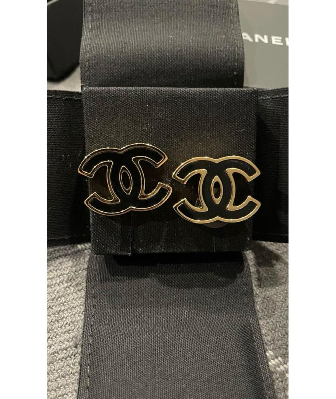 CHANEL Черные серьги, фото 3